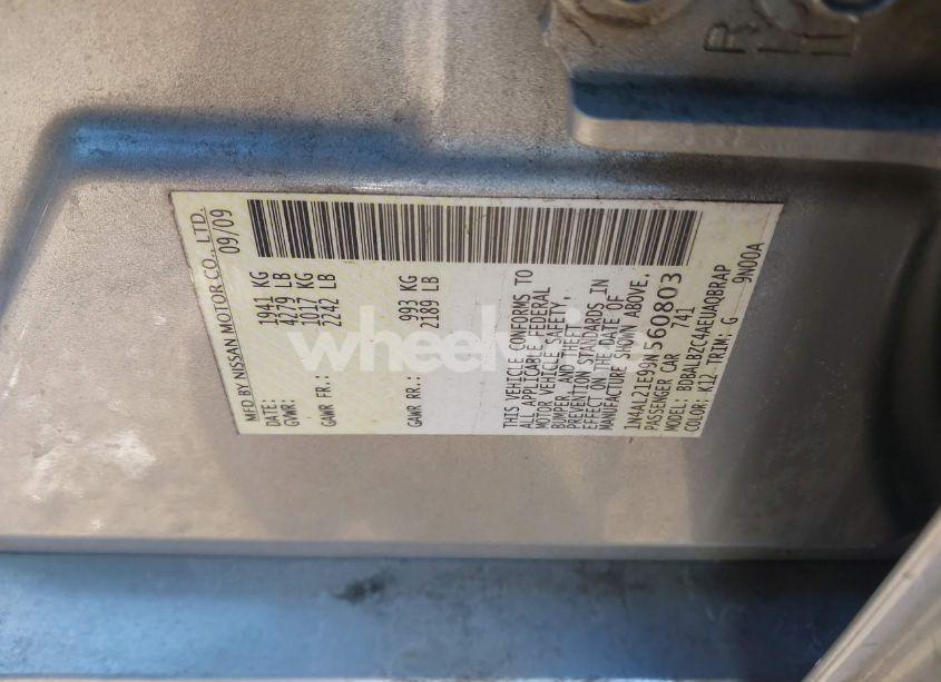 Photo 9 of 2009 Nissan Altima 2.5 S (VIN 1N4AL21E99N560803)