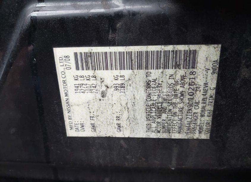 Photo 9 of 2009 Nissan Altima 2.5 S (VIN 1N4AL21EX9C102618)