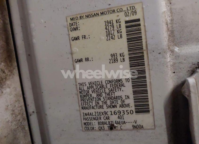 Photo 9 of 2009 Nissan Altima 2.5 S (VIN 1N4AL21EX9C169350)