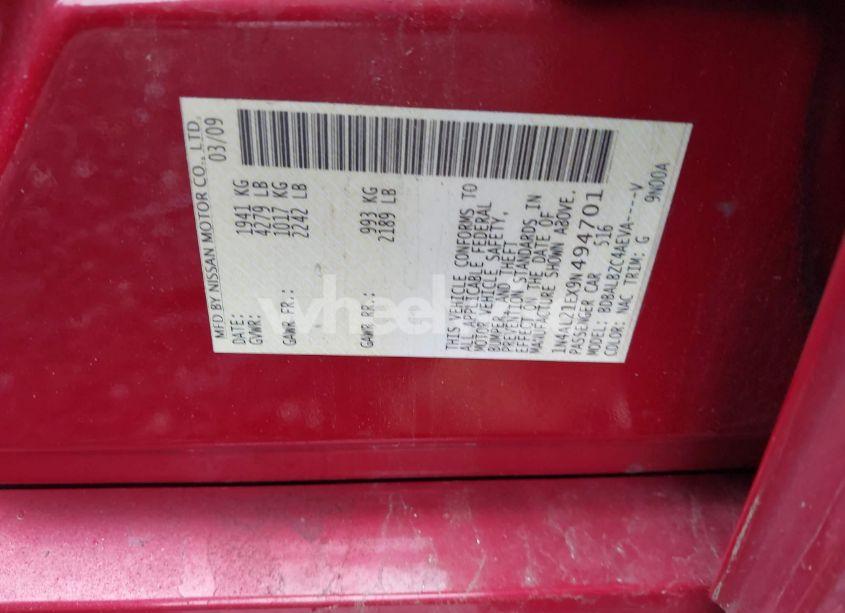 Photo 9 of 2009 Nissan Altima 2.5 S (VIN 1N4AL21EX9N494701)