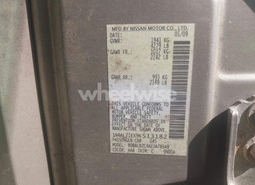 Photo 9 of 2009 Nissan Altima 2.5 S (VIN 1N4AL21EX9N513182)