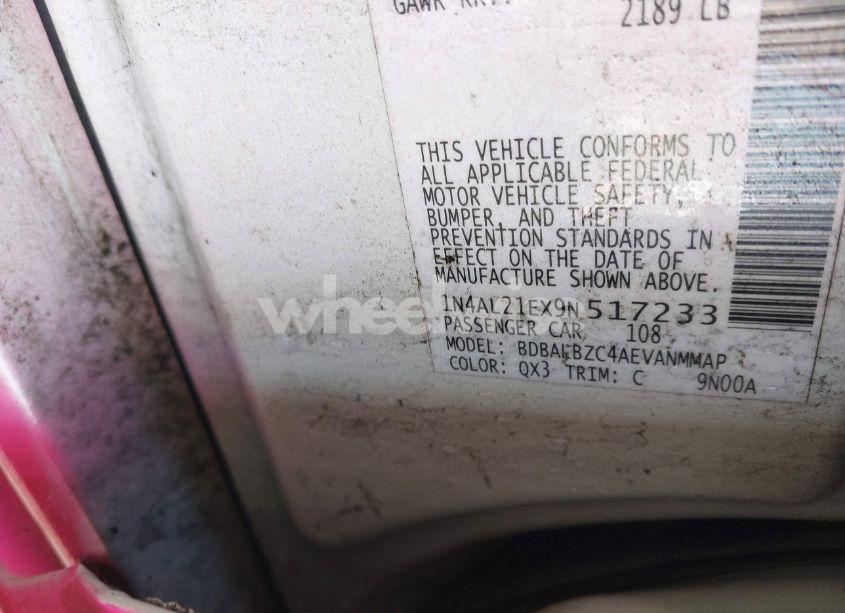 Photo 9 of 2009 Nissan Altima 2.5 S (VIN 1N4AL21EX9N517233)