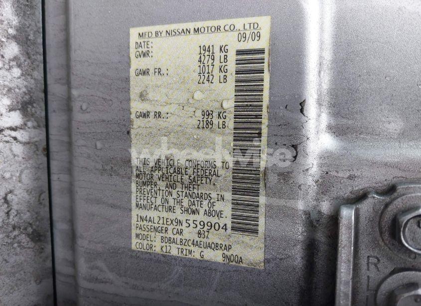 Photo 9 of 2009 Nissan Altima 2.5 S (VIN 1N4AL21EX9N559904)