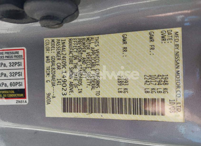 Photo 9 of 2009 Nissan Altima 2.5 S (VIN 1N4AL24E09C149023)