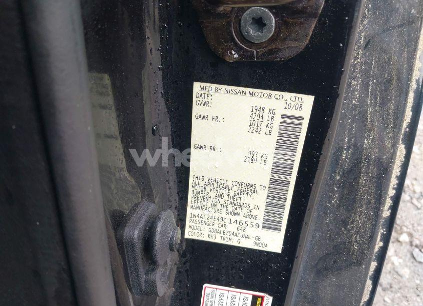 Photo 9 of 2009 Nissan Altima 2.5 S (VIN 1N4AL24E49C146559)