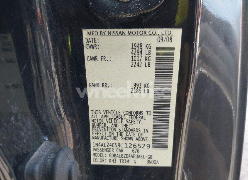 Photo 9 of 2009 Nissan Altima 2.5 S (VIN 1N4AL24E59C126529)