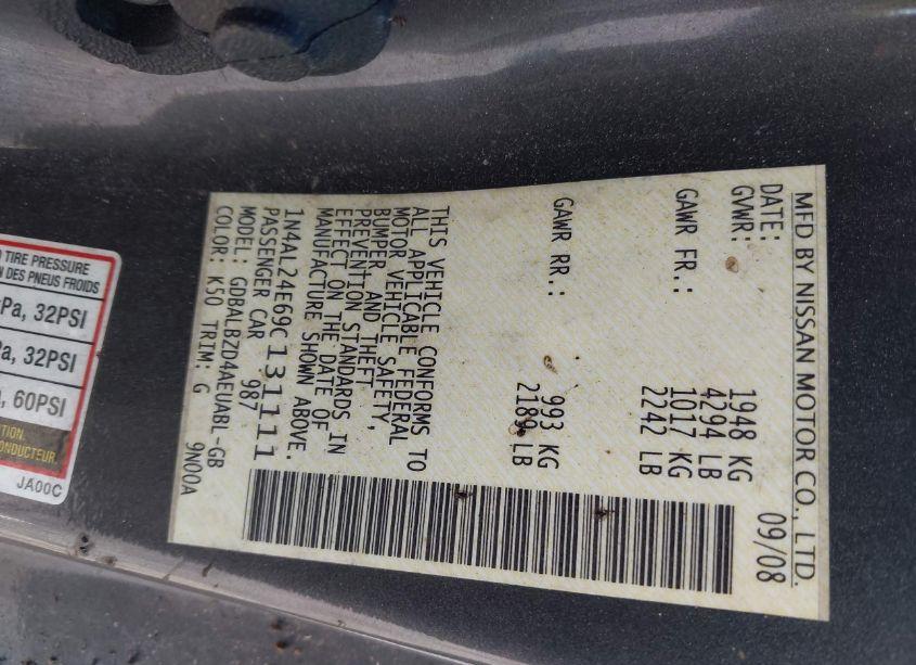 Photo 9 of 2009 Nissan Altima 2.5 S (VIN 1N4AL24E69C131111)