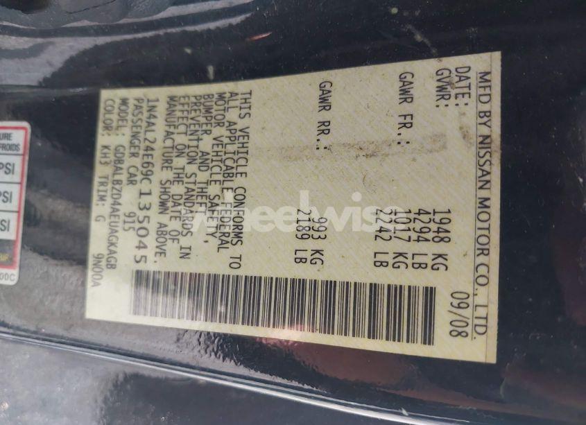 Photo 9 of 2009 Nissan Altima 2.5 S (VIN 1N4AL24E69C135045)