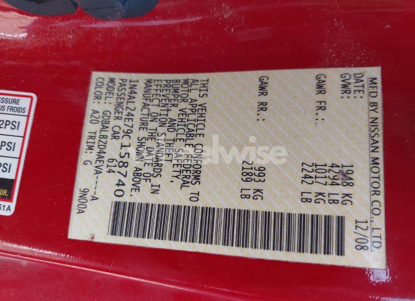 Photo 9 of 2009 Nissan Altima 2.5 S (VIN 1N4AL24E79C158740)