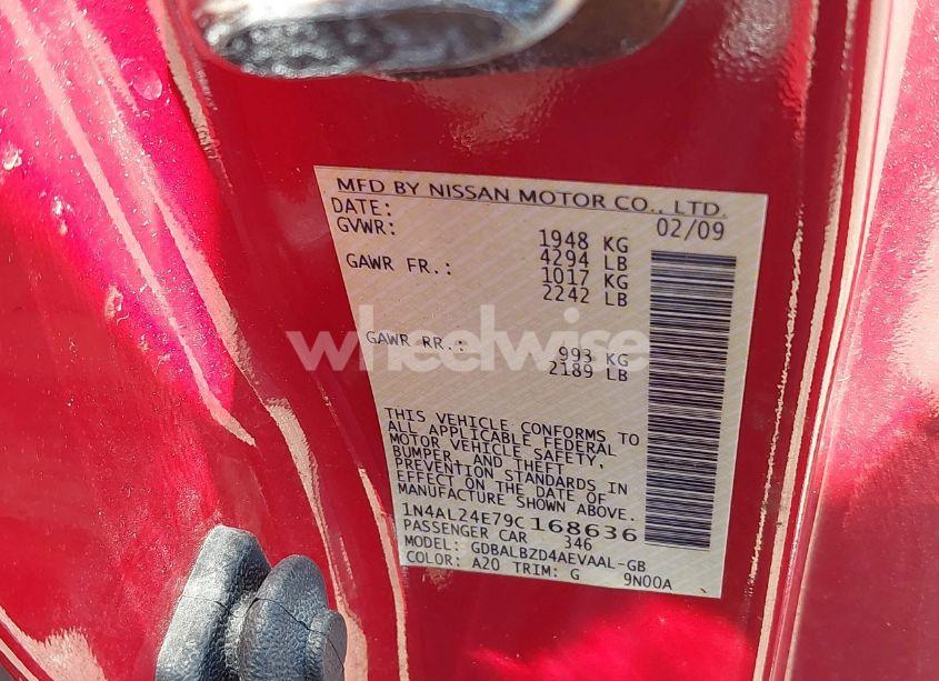 Photo 9 of 2009 Nissan Altima 2.5 S (VIN 1N4AL24E79C168636)