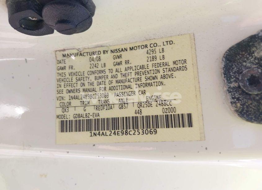 Photo 9 of 2008 Nissan Altima 2.5 S (VIN 1N4AL24E98C253069)