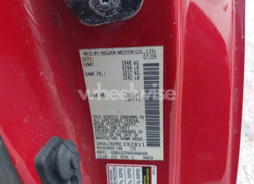 Photo 9 of 2009 Nissan Altima 2.5 S (VIN 1N4AL24E99C192811)