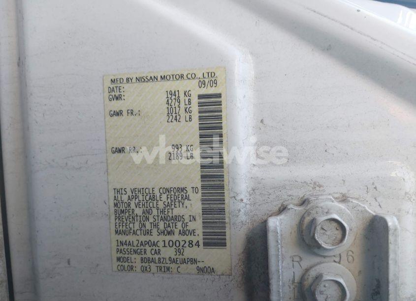 Photo 9 of 2010 Nissan Altima 2.5 S (VIN 1N4AL2AP0AC100284)