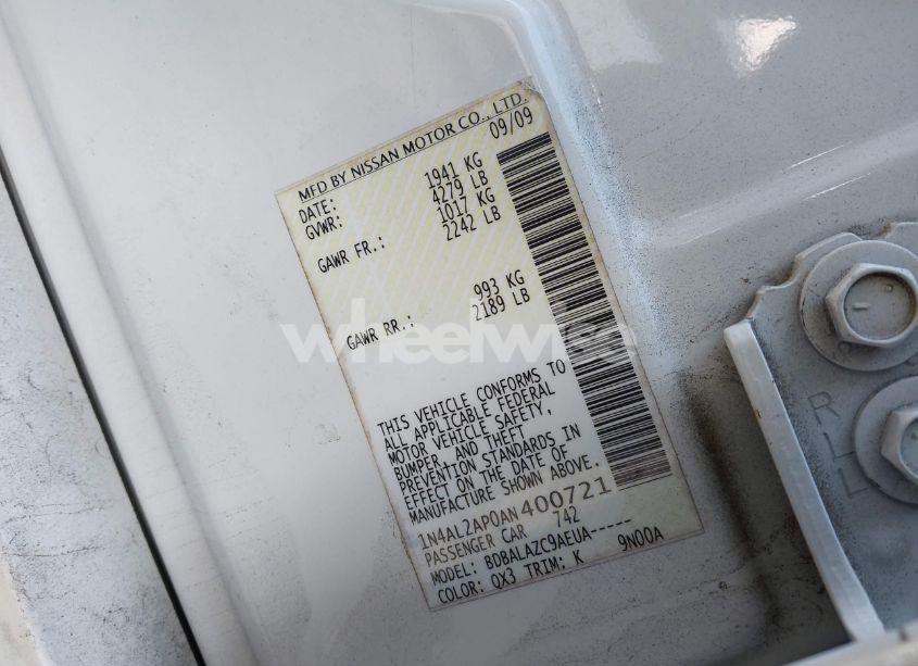Photo 9 of 2010 Nissan Altima 2.5 (VIN 1N4AL2AP0AN400721)