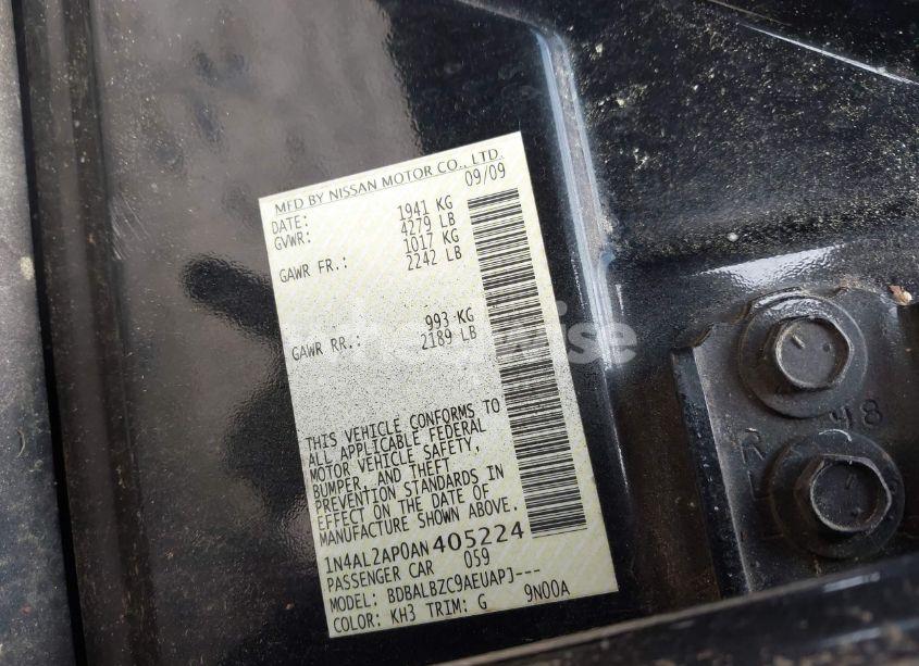 Photo 9 of 2010 Nissan Altima 2.5 S (VIN 1N4AL2AP0AN405224)