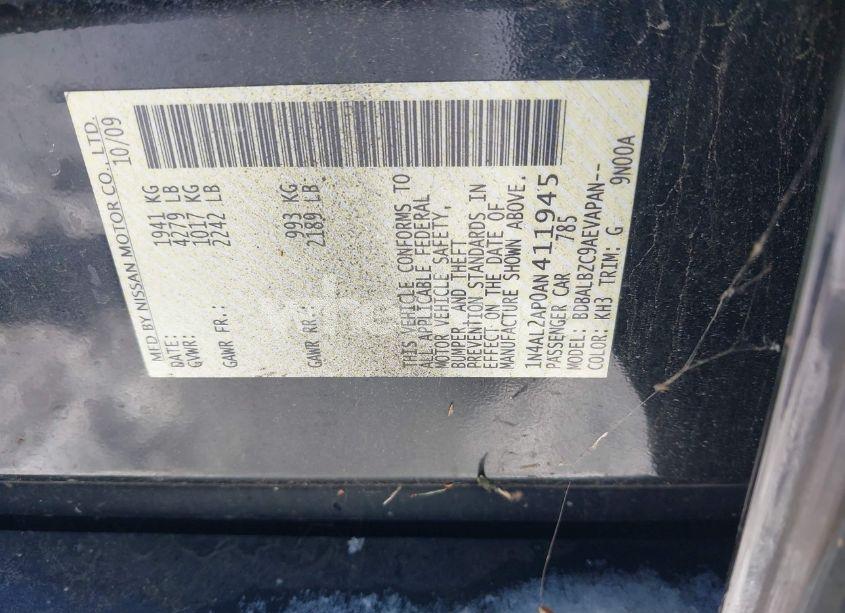 Photo 9 of 2010 Nissan Altima 2.5 S (VIN 1N4AL2AP0AN411945)