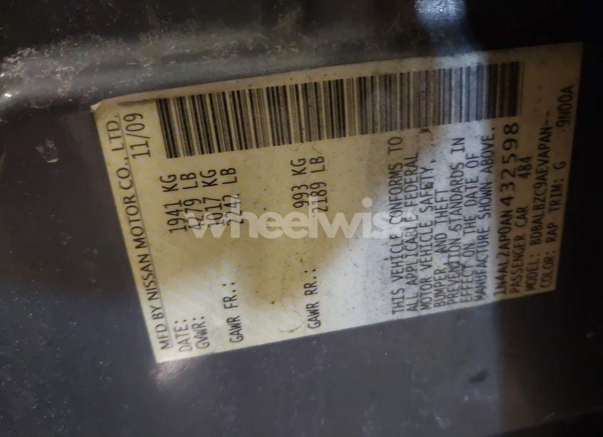 Photo 9 of 2010 Nissan Altima 2.5 S (VIN 1N4AL2AP0AN432598)