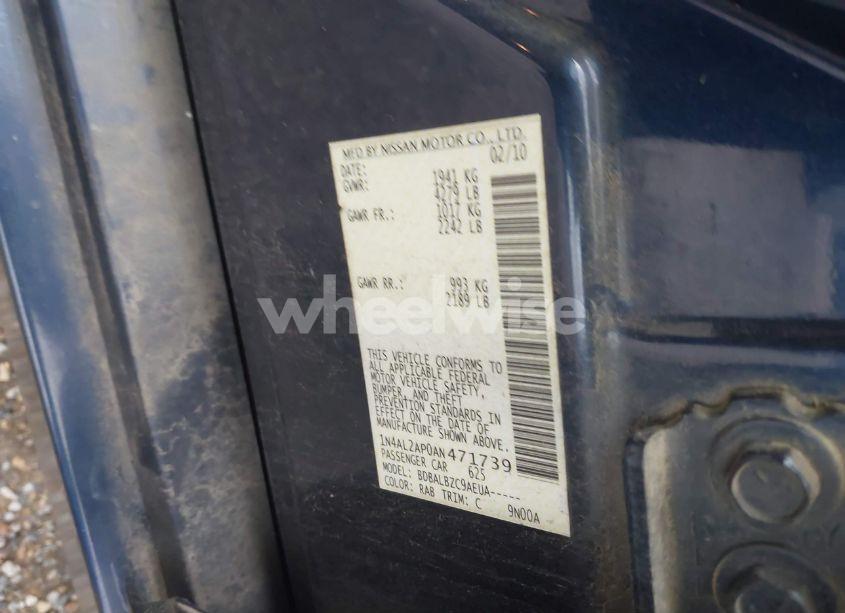 Photo 9 of 2010 Nissan Altima 2.5 S (VIN 1N4AL2AP0AN471739)