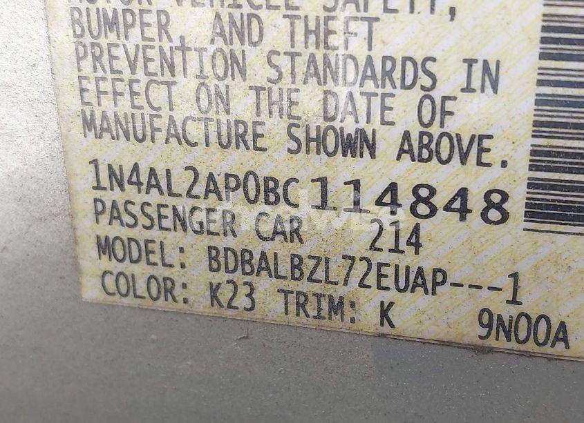 Photo 9 of 2011 Nissan Altima 2.5 S (VIN 1N4AL2AP0BC114848)