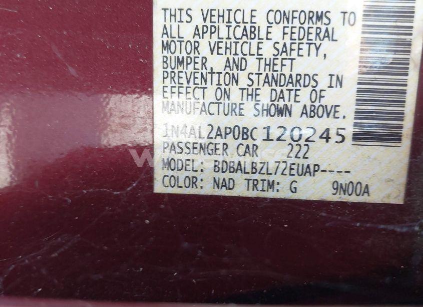 Photo 9 of 2011 Nissan Altima 2.5 S (VIN 1N4AL2AP0BC120245)