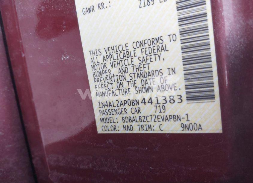 Photo 9 of 2011 Nissan Altima 2.5 S (VIN 1N4AL2AP0BN441383)