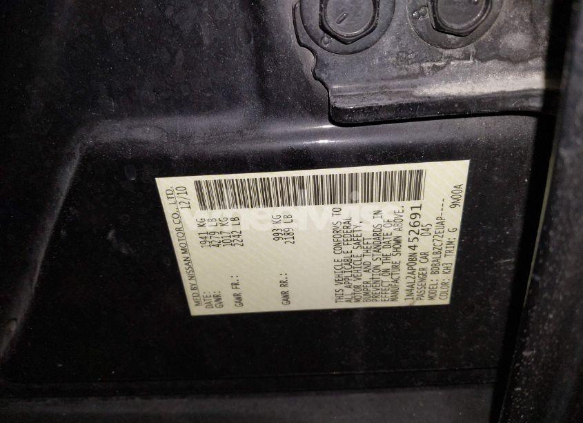 Photo 9 of 2011 Nissan Altima 2.5 S (VIN 1N4AL2AP0BN452691)