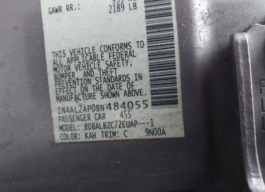 Photo 9 of 2011 Nissan Altima 2.5 S (VIN 1N4AL2AP0BN484055)