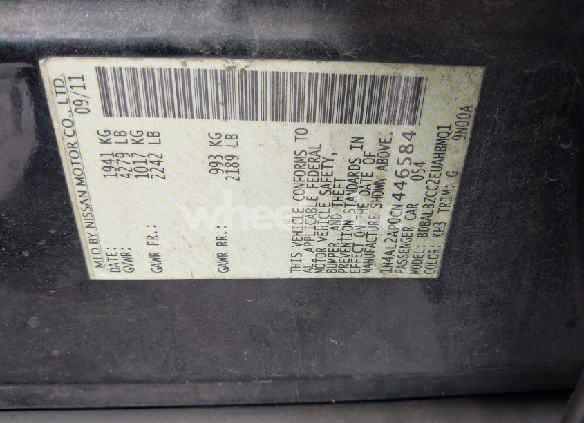 Photo 9 of 2012 Nissan Altima 2.5 S (VIN 1N4AL2AP0CN446584)