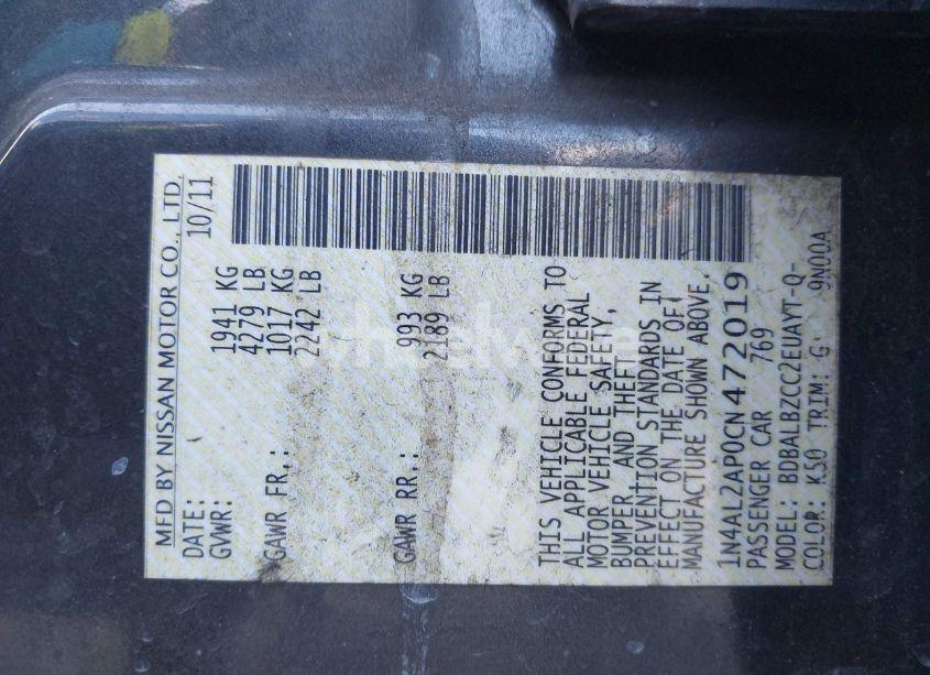 Photo 9 of 2012 Nissan Altima (VIN 1N4AL2AP0CN472019)