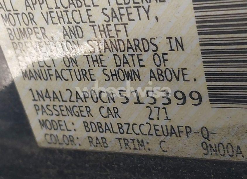 Photo 9 of 2012 Nissan Altima 2.5 S (VIN 1N4AL2AP0CN515399)