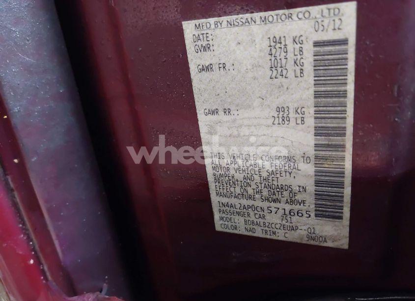 Photo 9 of 2012 Nissan Altima 2.5 S (VIN 1N4AL2AP0CN571665)