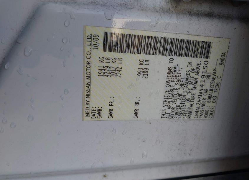 Photo 9 of 2010 Nissan Altima 2.5 S (VIN 1N4AL2AP1AN419150)