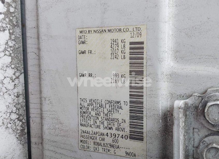 Photo 9 of 2010 Nissan Altima 2.5 S (VIN 1N4AL2AP1AN439740)