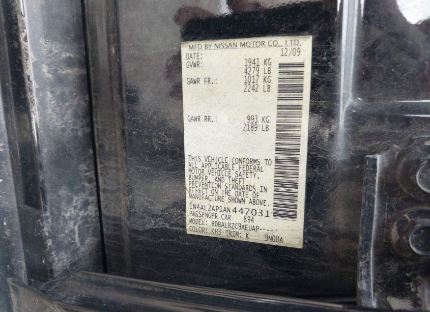 Photo 9 of 2010 Nissan Altima 2.5 S (VIN 1N4AL2AP1AN447031)