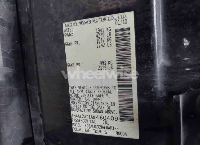 Photo 9 of 2010 Nissan Altima 2.5 S (VIN 1N4AL2AP1AN460409)