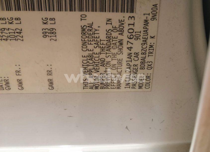 Photo 9 of 2010 Nissan Altima 2.5 S (VIN 1N4AL2AP1AN476013)