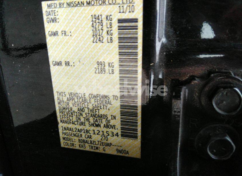 Photo 9 of 2011 Nissan Altima 2.5 S (VIN 1N4AL2AP1BC121534)