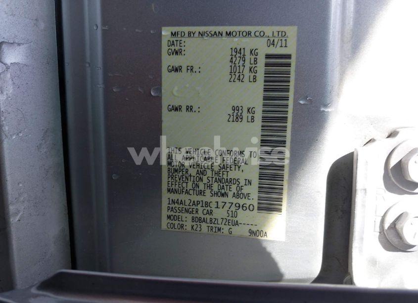 Photo 9 of 2011 Nissan Altima 2.5 S (VIN 1N4AL2AP1BC177960)