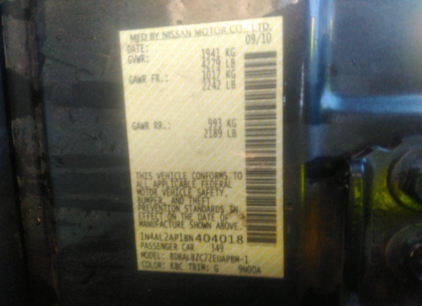 Photo 9 of 2011 Nissan Altima 2.5 S (VIN 1N4AL2AP1BN404018)