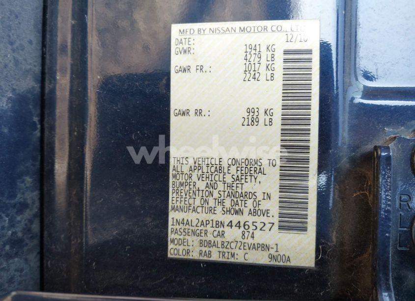 Photo 9 of 2011 Nissan Altima 2.5 S (VIN 1N4AL2AP1BN446527)