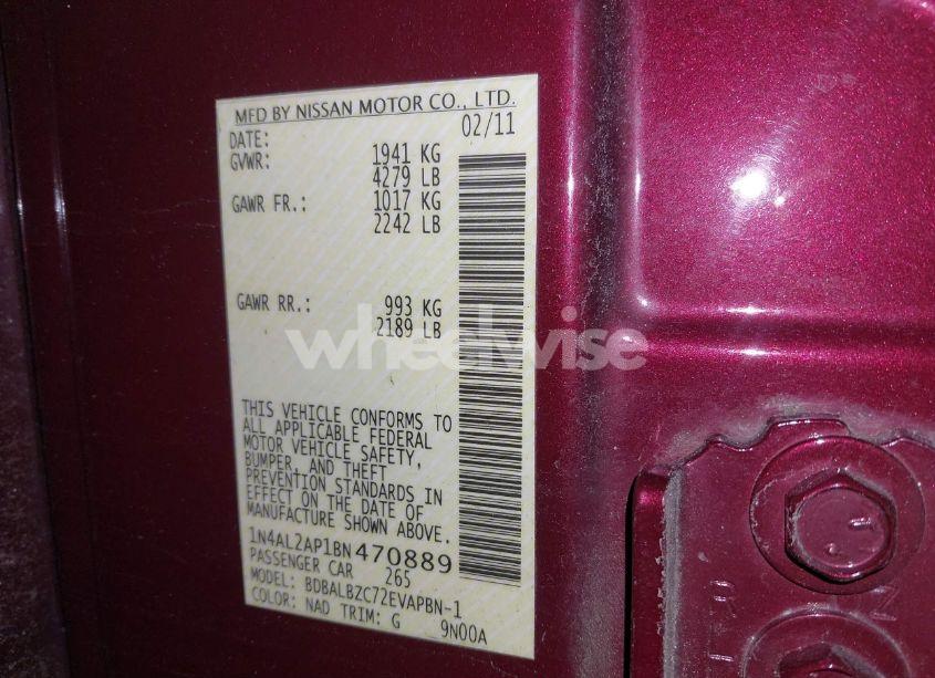 Photo 9 of 2011 Nissan Altima 2.5 S (VIN 1N4AL2AP1BN470889)