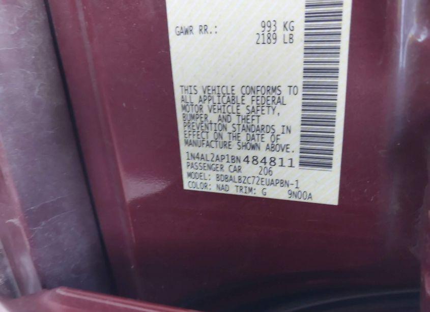 Photo 9 of 2011 Nissan Altima 2.5 S (VIN 1N4AL2AP1BN484811)