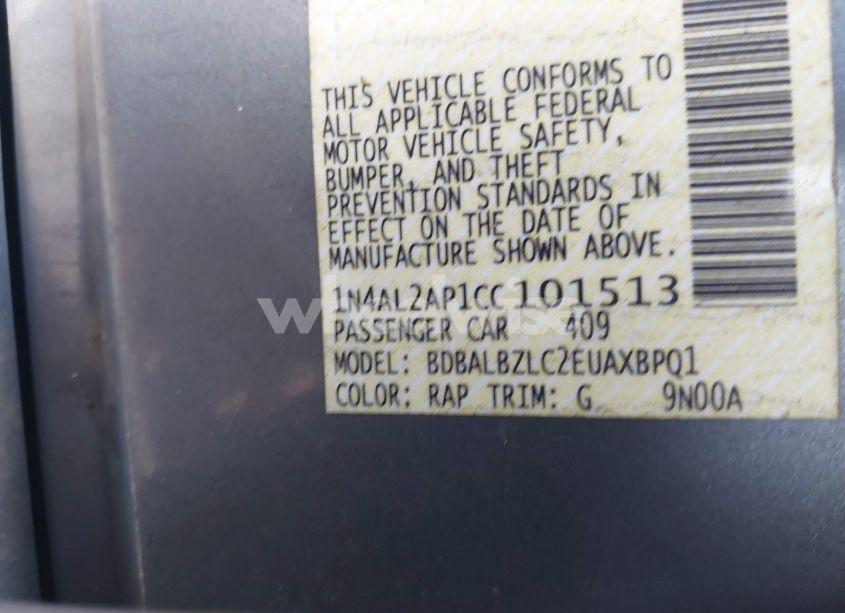 Photo 9 of 2012 Nissan Altima 2.5 SL (VIN 1N4AL2AP1CC101513)