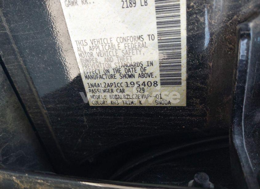 Photo 9 of 2012 Nissan Altima 2.5 S (VIN 1N4AL2AP1CC195408)