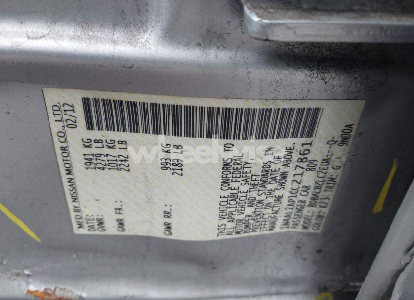 Photo 9 of 2012 Nissan Altima 2.5 S (VIN 1N4AL2AP1CC217861)