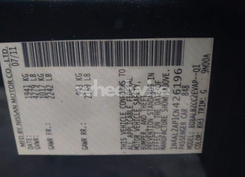 Photo 9 of 2012 Nissan Altima 2.5 S (VIN 1N4AL2AP1CN426196)