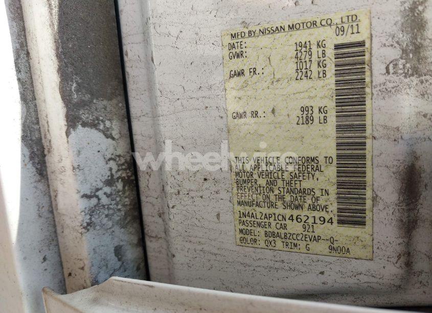 Photo 9 of 2012 Nissan Altima 2.5 S (VIN 1N4AL2AP1CN462194)