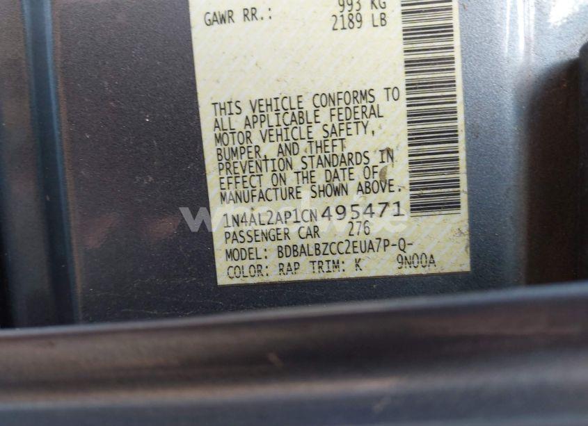 Photo 9 of 2012 Nissan Altima 2.5 S (VIN 1N4AL2AP1CN495471)