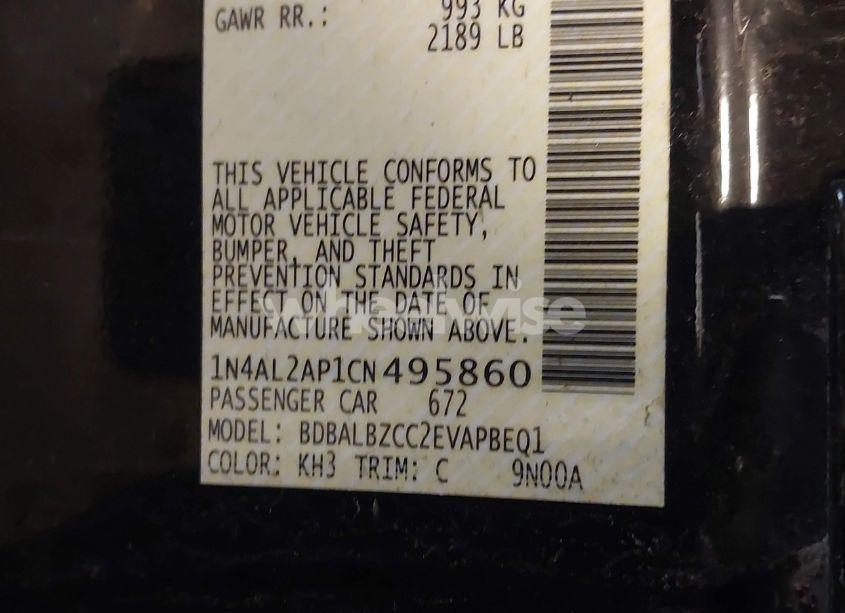 Photo 9 of 2012 Nissan Altima 2.5 S (VIN 1N4AL2AP1CN495860)