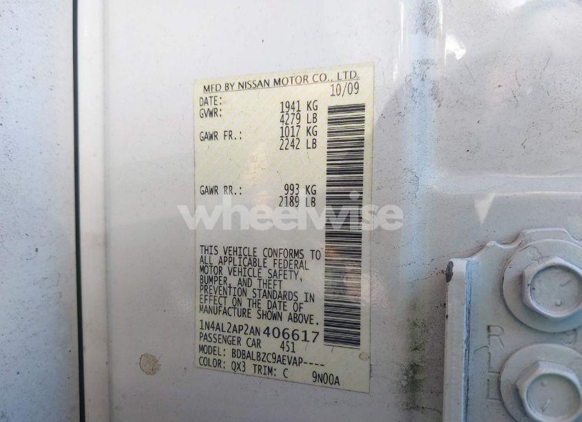 Photo 9 of 2010 Nissan Altima 2.5 S (VIN 1N4AL2AP2AN406617)